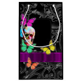 Gothischer Schädel und personalisierte Hochzeit Kleine Geschenktüte (Rückseite)