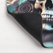 Gothischer Schädel und Rose-Mauspad Mousepad (Ecke)