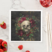 Gothischer Schädel und Rose Serviette (Beispiel)