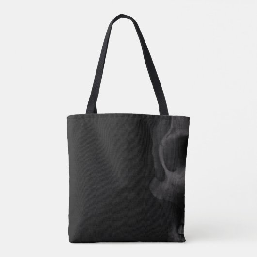 Gothischer Schädel und Rote Rosen gedämpft Tasche (Rückseite)