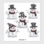 Gothischer Schneemann Aufkleber (Blatt)