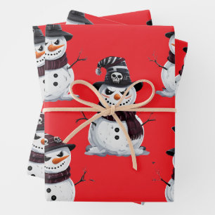 Gothischer Schneemann Geschenkpapier Set