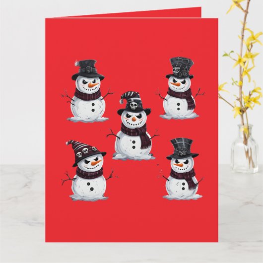 Gothischer Schneemann Karte (Gelbe Blume)