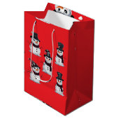 Gothischer Schneemann Mittlere Geschenktüte (Vorderseite Schrägansicht)