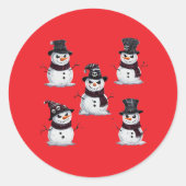 Gothischer Schneemann Runder Aufkleber (Vorderseite)