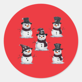 Gothischer Schneemann Runder Aufkleber