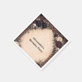Gothischer Totenkopf-Blumen-Geburtstagsfeier Serviette (Ecke)