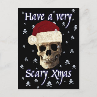 Gothischer Totenkopf Gruseliger Weihnachten Skurri Postkarte