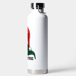 Gothischer Weihnachts-Schädel mit Santa-Hut Trinkflasche