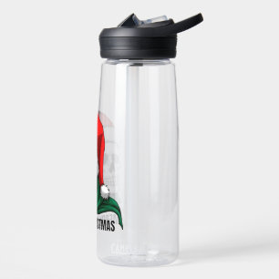 Gothischer Weihnachts-Schädel mit Santa-Hut Trinkflasche