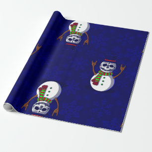 gothischer Weihnachts-Skelett-Schneemann Gothmas C Geschenkpapier