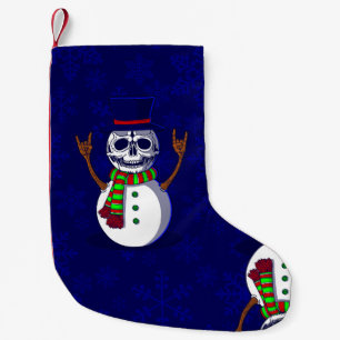 gothischer Weihnachts-Skelett-Schneemann Gothmas C Kleiner Weihnachtsstrumpf