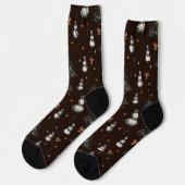 Gothischer Weihnachtsbaum Gruselige Schneemänner Socken (Linkes Detail)