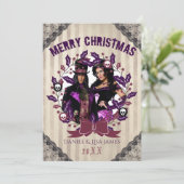 Gothischer Weihnachtskränz Foto Karte (Stehend Vorderseite)