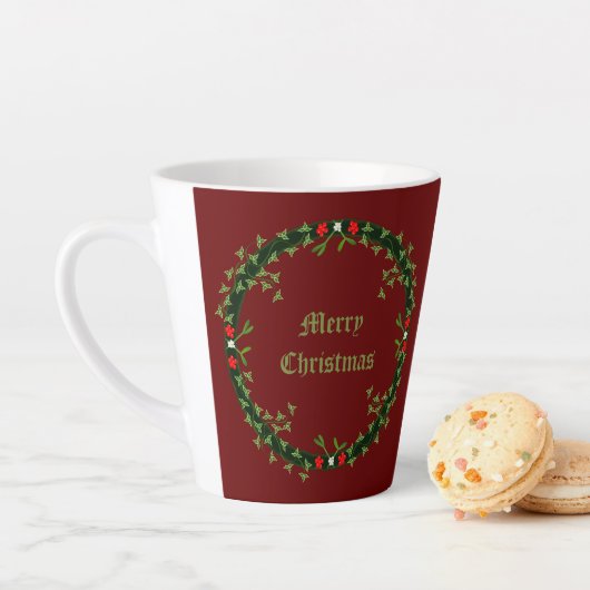 Gothischer Weihnachtskranz nach Maß Milchtasse (Beispiel)