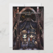 Gothisches Brautpaar gotische Kathedrale dunkle St Einladung (Rückseite)