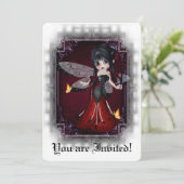 Gothisches Brautparty Einladung Kleiner Teufel Lad (Stehend Vorderseite)