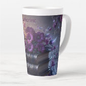 Gothisches Buch Lila Blumenmuster Milchtasse (Rechte Ecke)