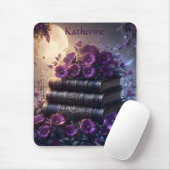 Gothisches Buch Lila Blumenmuster Mousepad (Mit Mouse)