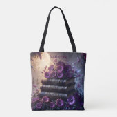 Gothisches Buch Lila Blumenmuster Tasche (Rückseite)