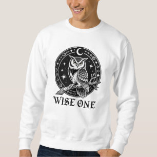 Gothisches Design eines weisen Eulen-Tattoos mit H Sweatshirt