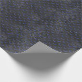 gothisches, dunkelokkultes, blaues Fledermausmuste Geschenkpapier (Ecke)