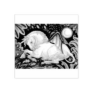 GOTHISCHES EINHORN, FLEDERMAUSFLÜGEL, FANTASY-STEM GUMMISTEMPEL