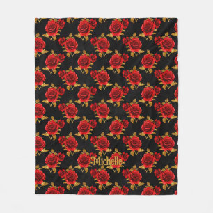 Gothisches Floral-Fleece-Decke Fleecedecke