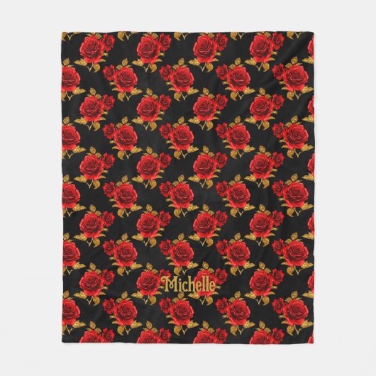 Gothisches Floral-Fleece-Decke Fleecedecke (Vorderseite)