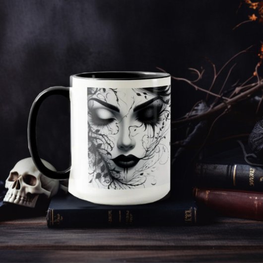 Gothisches Frauengesicht Tasse