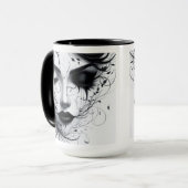 Gothisches Frauengesicht Tasse (Vorderseite Links)