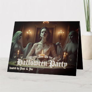 Gothisches Halloween-Bankett im Kerzenlicht Karte