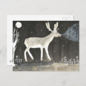 Gothisches Hirsch, Stag am nächtlichen Tinte Postkarte (Vorne/Hinten)