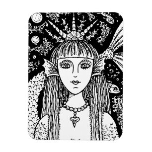 GOTHISCHES MERMAID, SCHWARZES MEER SIREN FANTASY W MAGNET