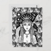 GOTHISCHES MERMAID, SCHWARZES MEER SIREN FANTASY W POSTKARTE (Vorne/Hinten)