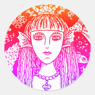 GOTHISCHES MERMAID, SCHWARZES MEER SIREN FANTASY W RUNDER AUFKLEBER