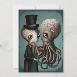 Gothisches Oktopus-Paar Feiertagskarte