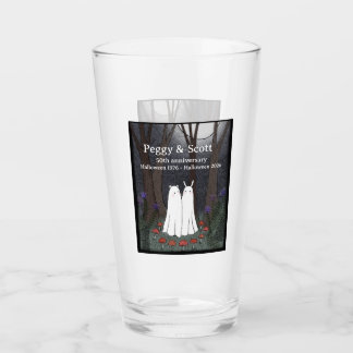 Gothisches Paar Halloween-Hochzeit Jubiläum Benutz Glas
