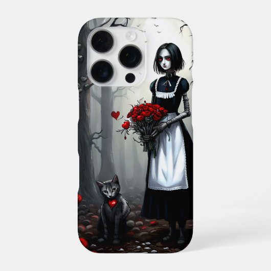 Gothisches Robotermädchen iPhone Hülle (Rückseite)