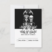 Gothisches Skelett Blumenzwiebeln HochzeitAntwortk RSVP Karte (Vorderseite)