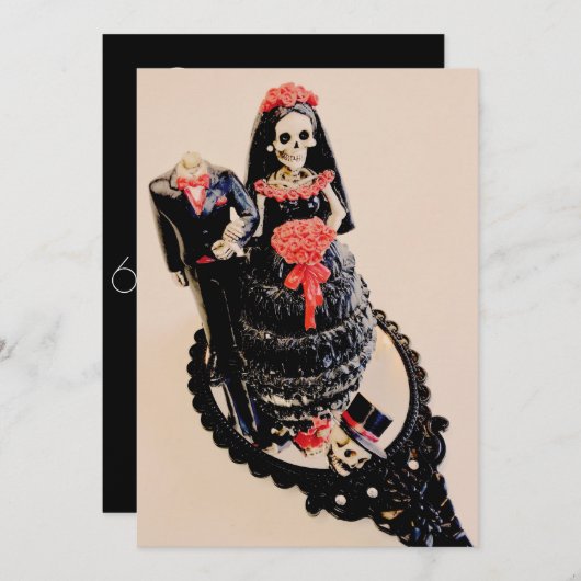 Gothisches Skelett Bräute kopfloses Bräutigam Save Save The Date (Vorne/Hinten)