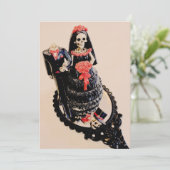 Gothisches Skelett Bräute kopfloses Bräutigam Save The Date (Stehend Vorderseite)