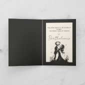 Gothisches Skelett-Paar dunkelromantisches Valenti Feiertagskarte (Innenseite)