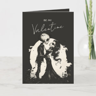 Gothisches Skelett-Paar dunkle romantische Valenti Feiertagskarte