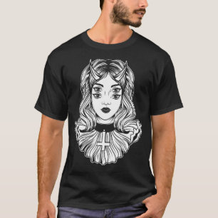 Gothisches Teufelsmädchen Satanisch Goth Okkult Ok T-Shirt