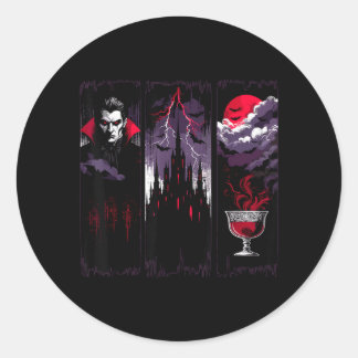 Gothisches Vampirschloss Horror Halloween Nacht Runder Aufkleber