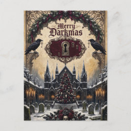Gothisches Weihnachten mit spooky Kathedrale Fried Postkarte