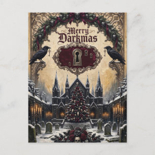 Gothisches Weihnachten mit spooky Kathedrale Fried Postkarte