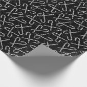 Gothmas Black and White Candy Cane Pattern Geschenkpapier (Ecke)