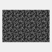 Gothmas Black and White Candy Cane Pattern Geschenkpapier Set (Vorderseite)